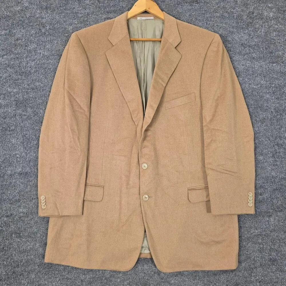 Ermenegildo Zegna Blazer Men 52 Beige Pure Camelhair Sport Coat Business Office